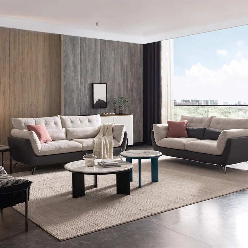 

Nordic sofa small apartment living room, technology cloth sofa modern simple double sofa