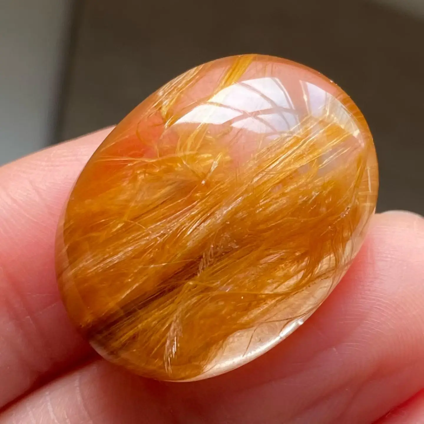Natural Gold Rutilated Quartz Pendant Oval Rutilated Quartz Jewelry 25*19*11mm Men Women Brazil AAAAAAA
