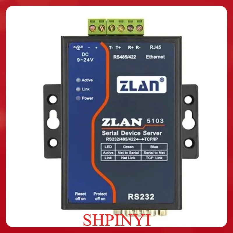 

Лучшая мода ZLAN5103 может осуществлять прозрачную передачу данных между RS232/485/422 и TCP/IP.
