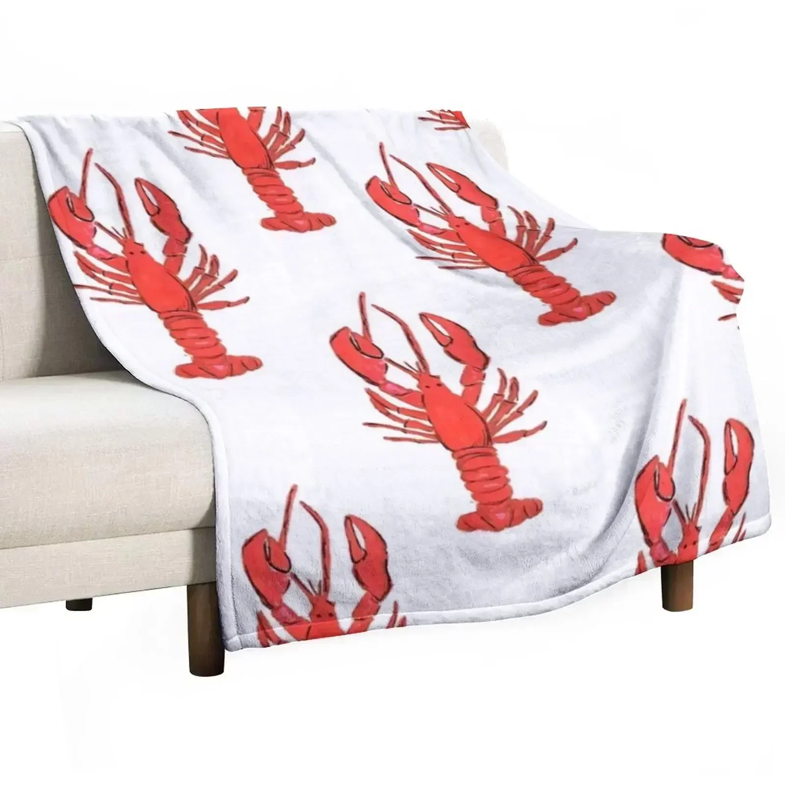 Lobsters Throw Blanket Cute Plaid manga Decorative Sofas Shaggy Luxury Brand For Sofa Thin Blankets