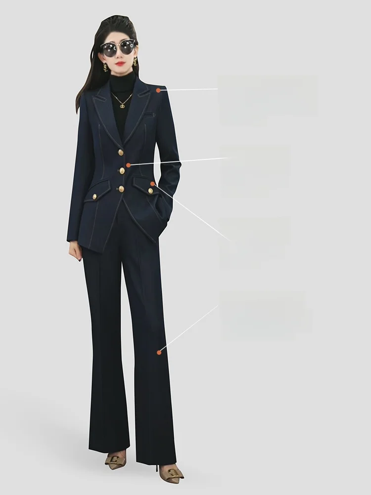Ele ensemble de costume pour femmes décontracté Faion minceur professionnel automne hiver nouveau Design loisirs Sle carrière femmes