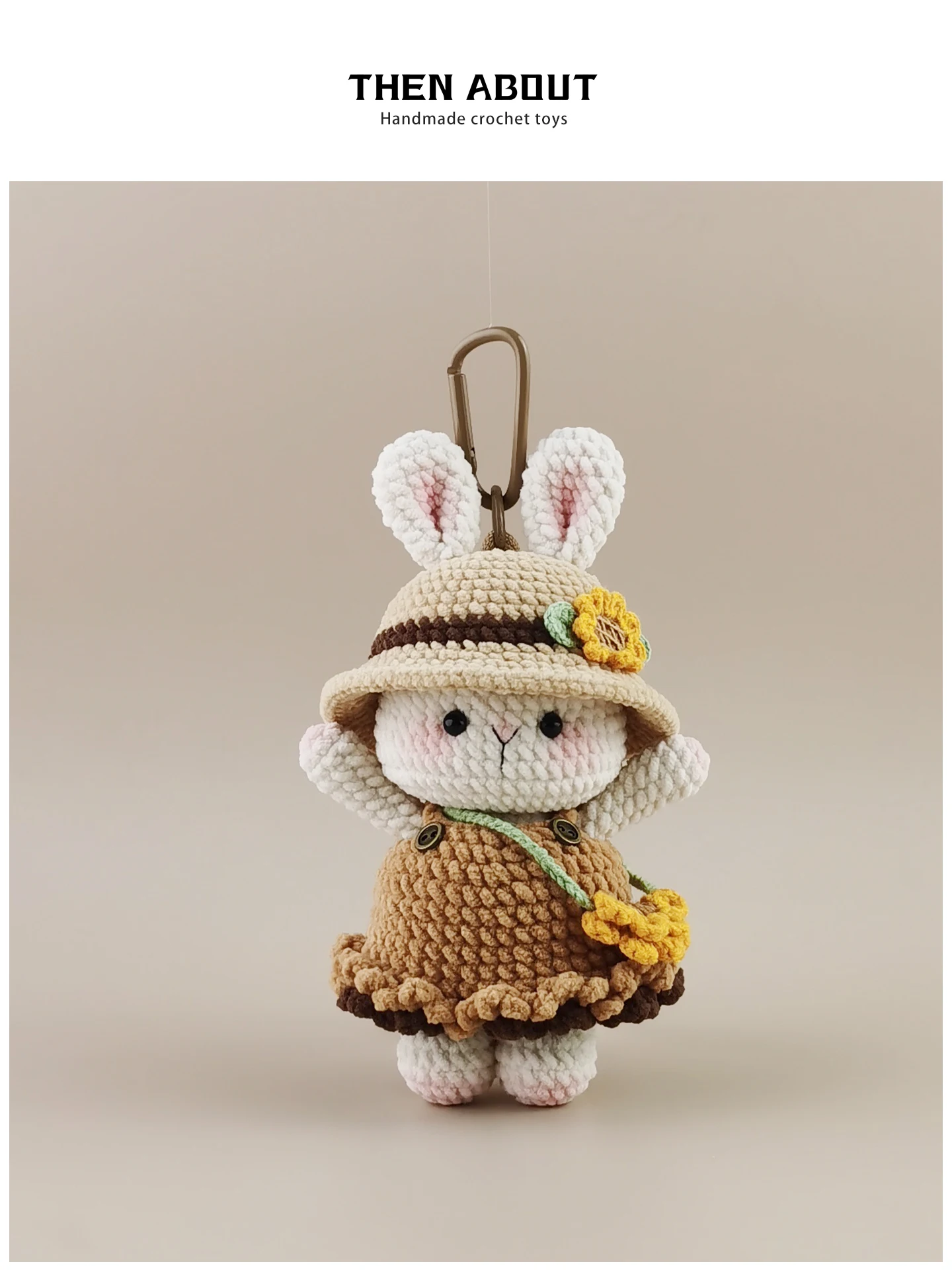 Retro Countryside Style Sunflower Rabbit Keychain Bag Pendant Creative Gift Doll Accessory Animal Pattern Spring 2026