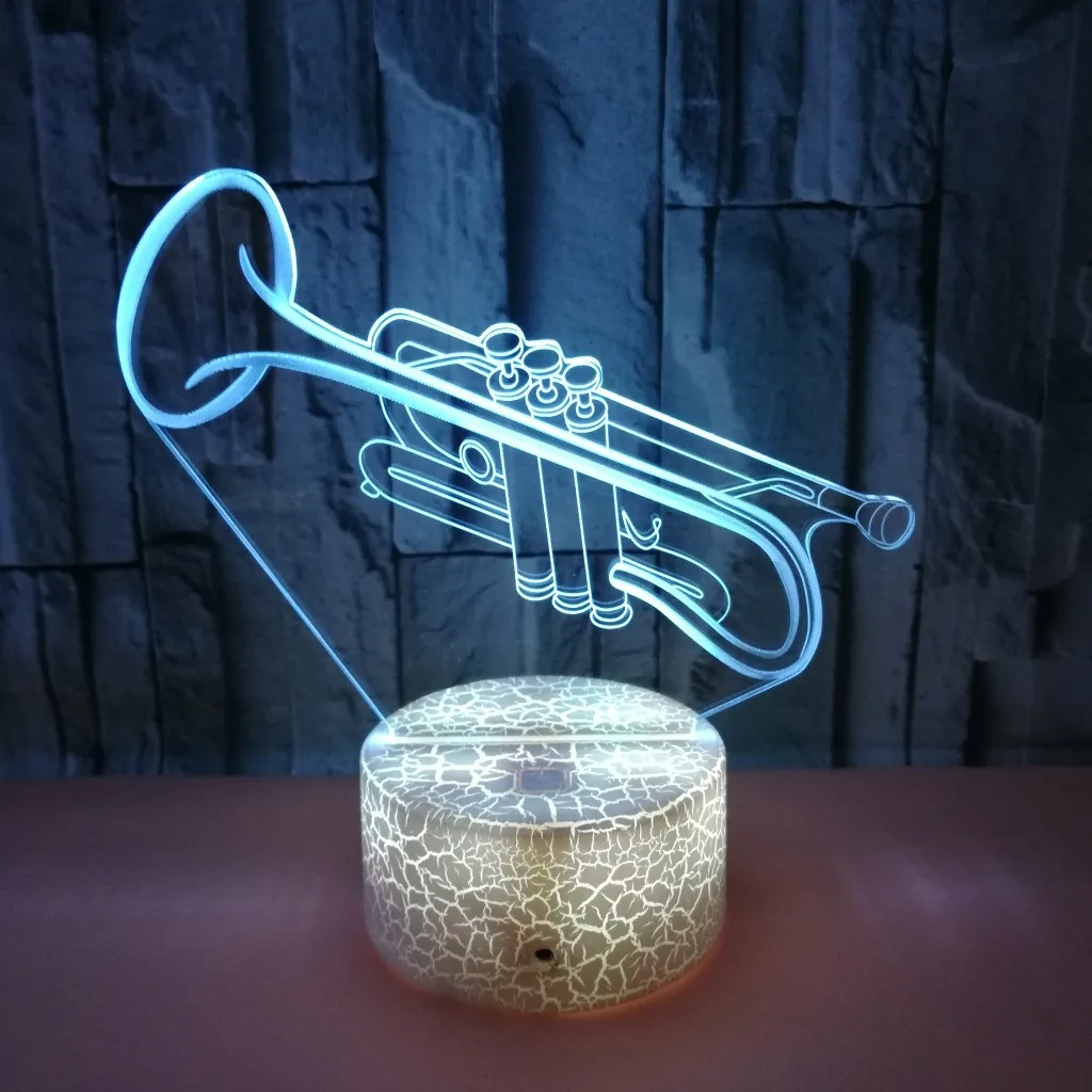 Nighdn 3D Lamp Trumpet Night Light for Kids Room Decor 7 Color Changing Touch USB Table Lamp LED Nightlight Child Birthday Gifts