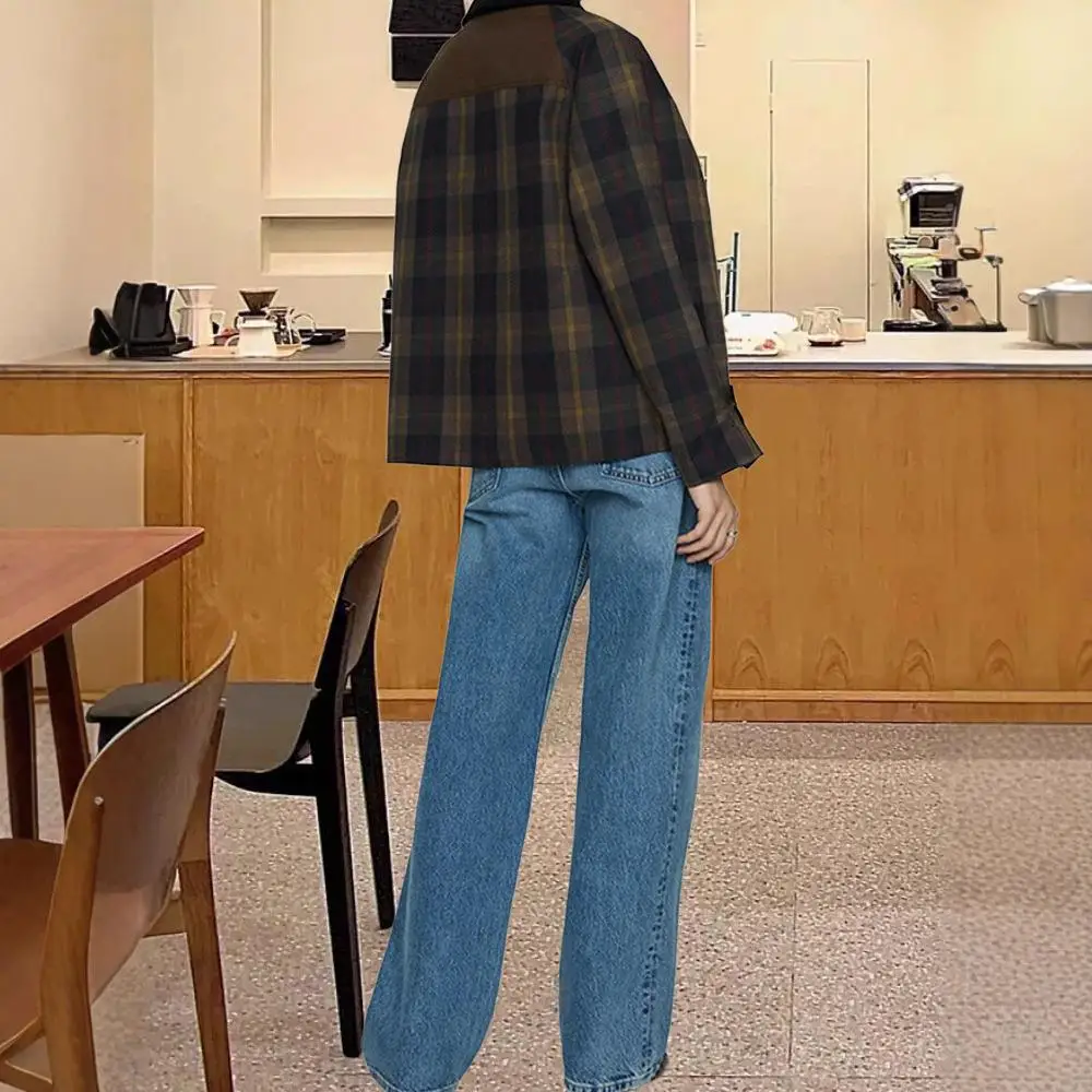 

Осенне-зимняя женская хлопковая куртка с меховым воротником в клетку, на молнии, с длинными рукавами, в уличном стиле, модная, весенняя