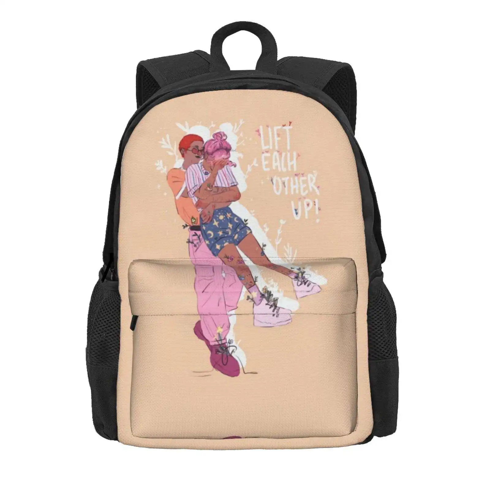 Solidarity!! Hot Sale Schoolbag Backpack Fashion Bags Bisexual Bi Pride Lesbian Pride Lgbt Queer Sapphic Sappho Dyke Bi Lesbian