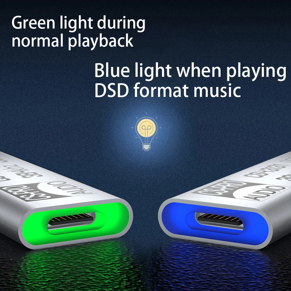 New DAC CS43198 Dongle 384KHz DSD64-258 Amp Decoding HiFi DAC Type-c to 3.5MM HiFi Audio Amplifier Adapter for Android ios