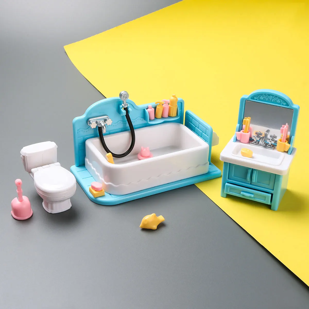 Meubles miniatures 1:12, jouet de cuisine familiale forêt, table à manger, accessoires de maison de courses, jeu de simulation pour filles, cadeaux