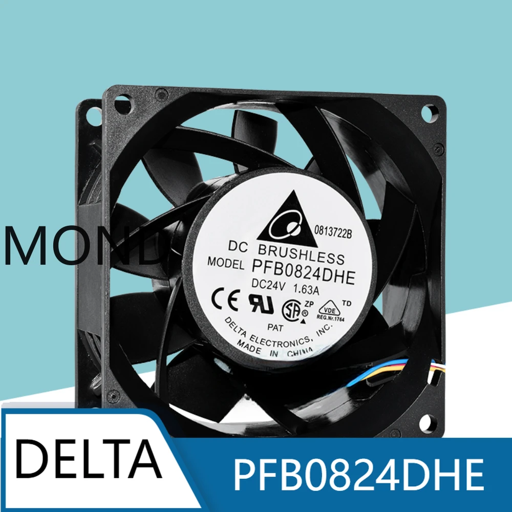 PFB0824DHE brand new Delta 8038 24V 1.63A 4-wire PWM speed converter cooling fan 8CM