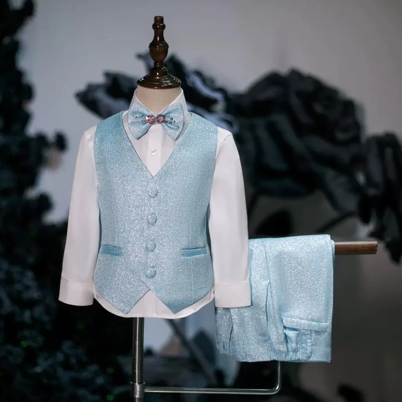 5-teiliger Anzug für Kinder Smoking für Klavier-Auftritte Hochzeits- und Geburtstagsfeier-Kostüm Jungen-Blazer A4993 Großhandel Jungenanzüge – Detail 5