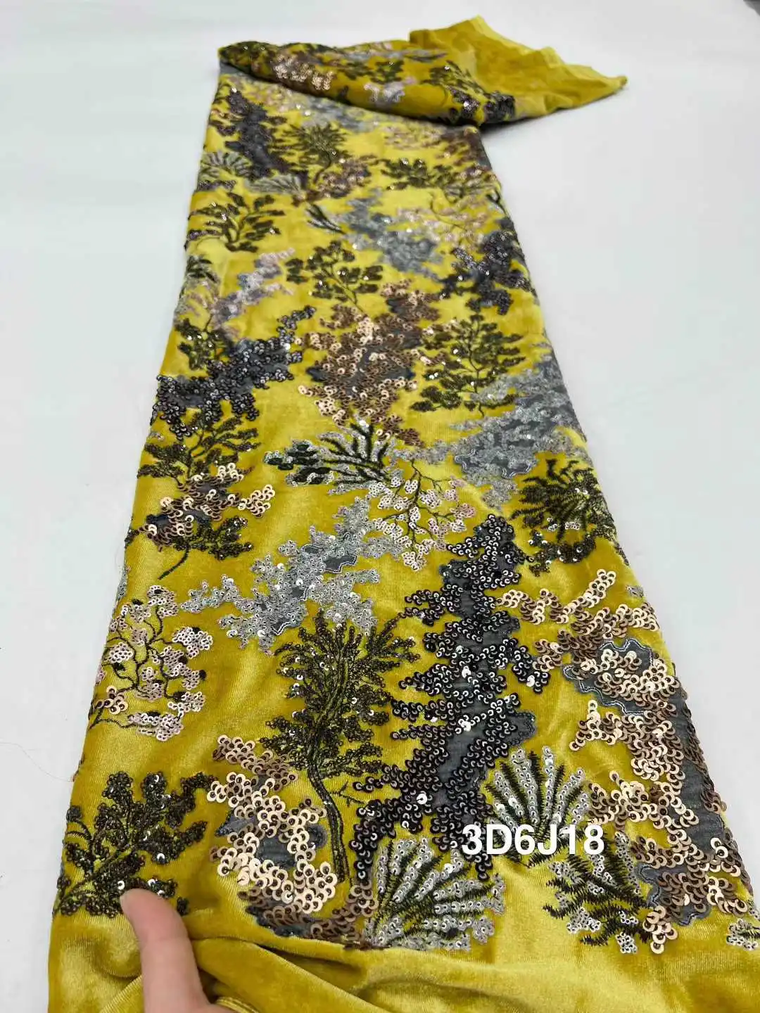 ผ้าลูกไม้กำมะหยี่ปักเลื่อมหรูหราแบบไนจีเรีย ปี 2025 คุณภาพสูง ประดับด้วยลูกปัด ผ้าลูกไม้สไตล์แอฟริกันแบบฝรั่งเศส สำหรับชุดเดรสงานแต่งงานของผู้หญิง