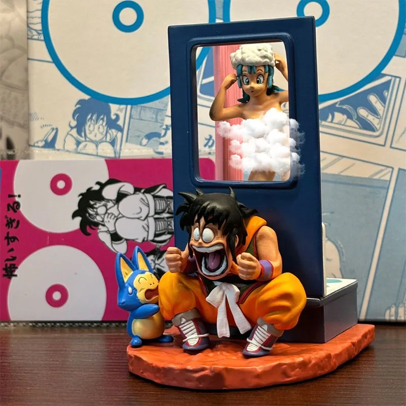 9cm Seven Dragon Ball Gk Yamcha Peeks At Bulma Bathing Funny  Model Peripheral Collection Model Doll Room Ornaments Gifts Toys