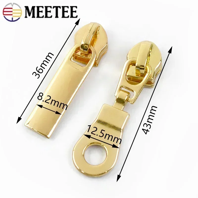 5-50Pcs Meetee 5# Zipper Slider for Nylon Zip Tapes Bag Cloth Zippers Puller Jacket Decoration Colored Zips Lock Head Repair Kit