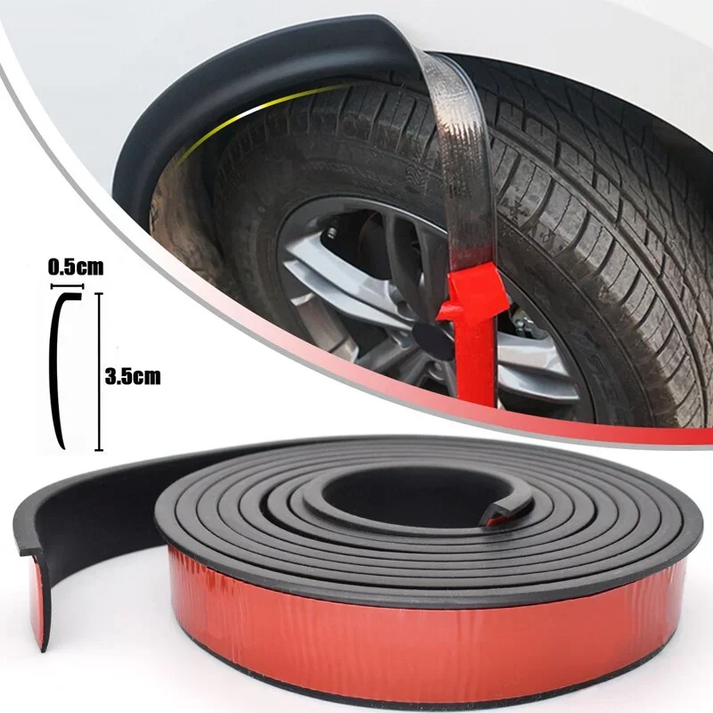 Fender Flares Car Wheel Arches Wing Expander Self Adhesive Car Wheel Eyebrow Anti-Collision Rubber Strip Mud Guard Accessories