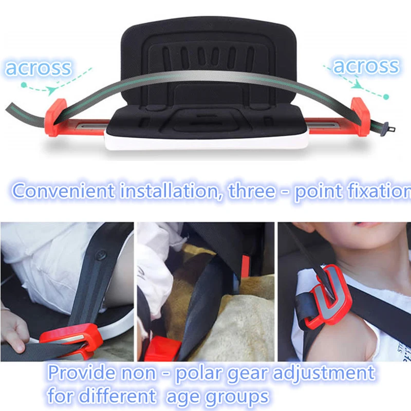 Foldable Child Safety Seat Baby Toddler Booster Seat Cushion Three-point Safety Harness Kids Travel Portable Car Safety Seats