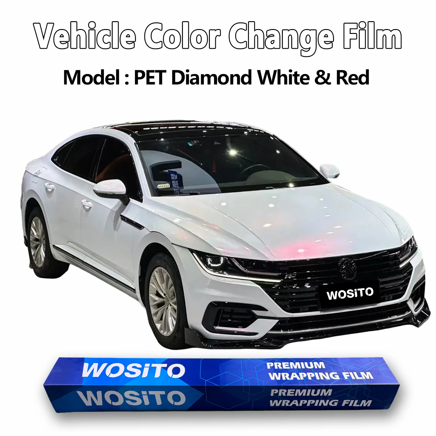 PET Diamond White Mystic Red Car Wrap Film Glossy Color Change Vinyl Bubble-Free Anti-Scratch for Automotive Factory Direct Supp