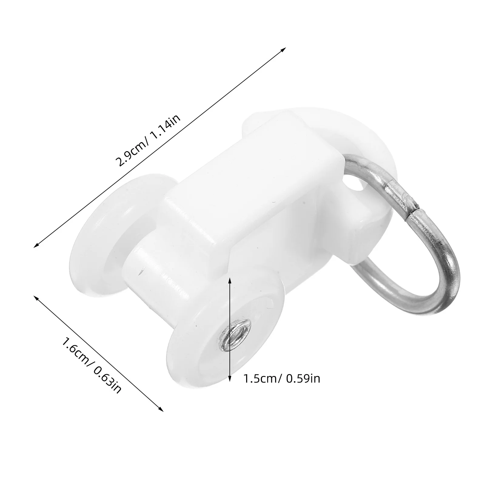 50 قطعة مسار الستار بكرات السنانير L U شكل البلاستيك الأبيض كتم عجلة طائرة شراعية ل فواصل الغرف ويندوز دش الستار السنانير #2