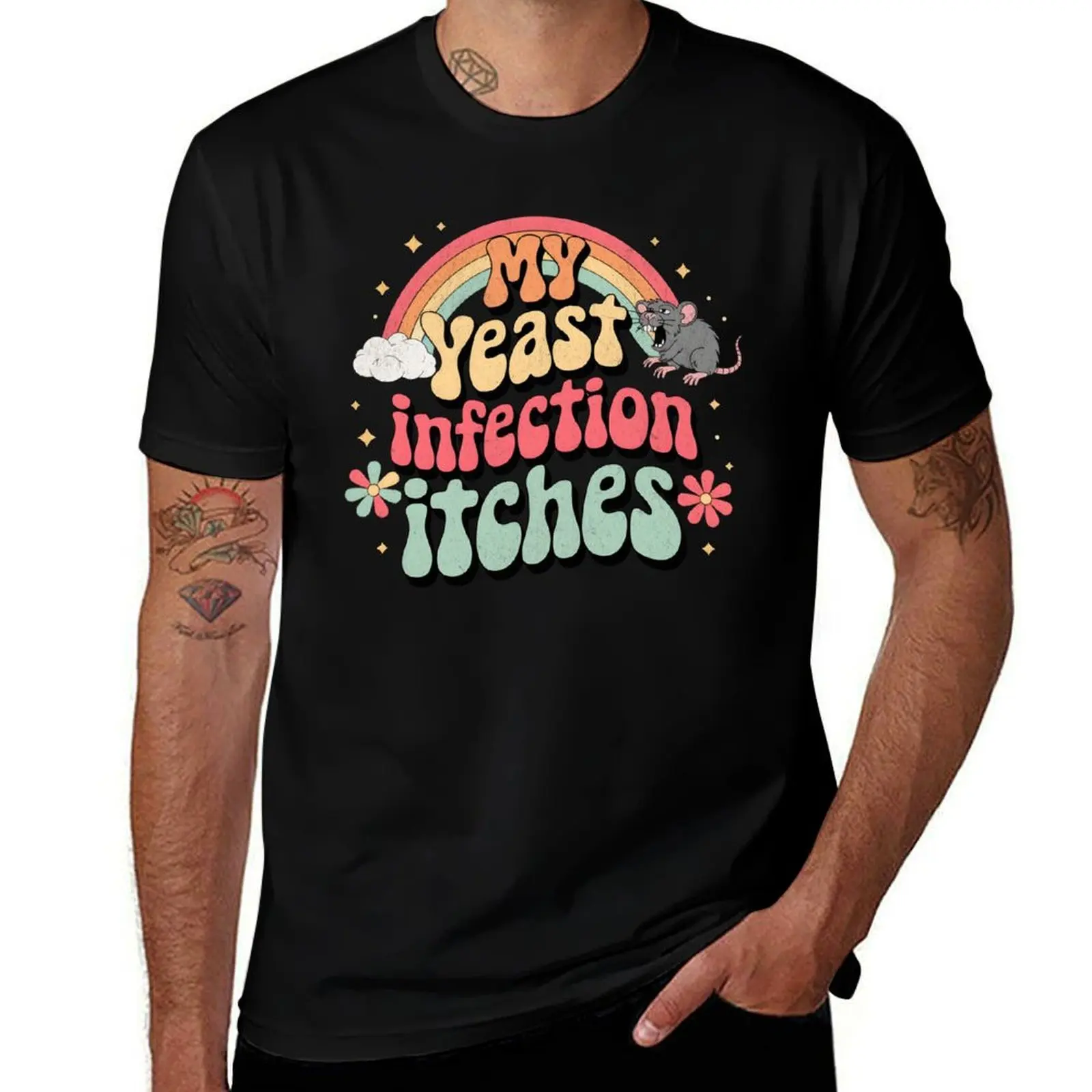 My Yeast Infection Itches T-Shirt Large Size Basic Casual T-Shirt
