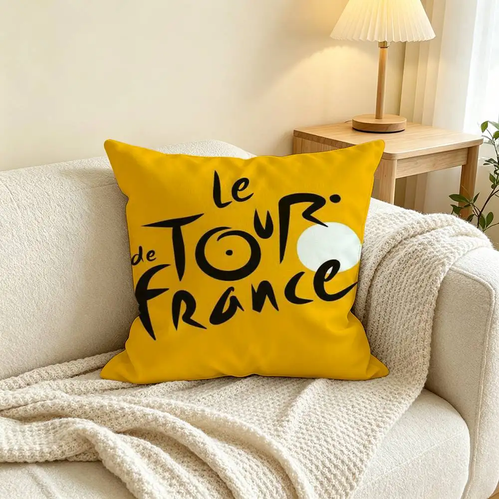 T-Tour de France Bike  Pillow Case Square Double-Sided Sofa Cushion Cover Bedroom Bedside Pillow