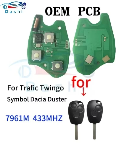 

dashi Car Key pcb For Renault Trafic Twingo Symbol Dacia Duster Logan Sandero 2012 2015 2016 car 4A Chip