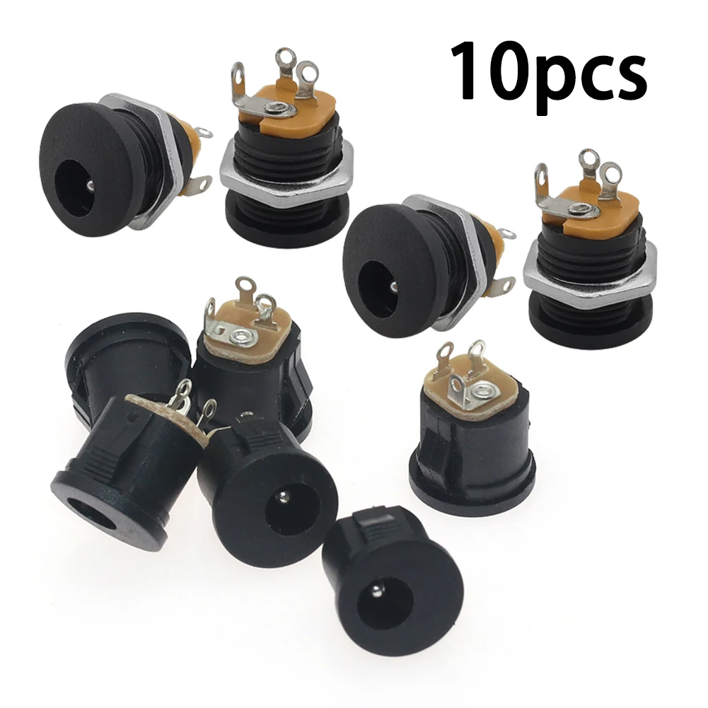 10Pcs 9V 12V DIY Guitar Effects Pedal Power DC Connectors Socket Plug Jack 2.1mm DC-022 Female Socket Jack Connector Instrument