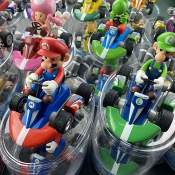 24 couleurs Super Mario retirer voiture vert Yoshi Bowser Luigi crapaud princesse pêche figurine jouets Anime jeu poupée enfants cadeau