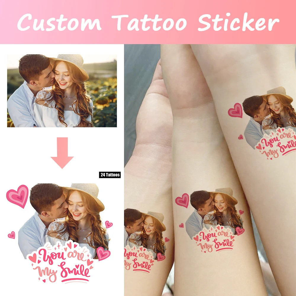 

24 Patterns You Are My Smile Heart Love Star Wing Bow Customized Personalized Waterproof Temporary Tattoo Sticker Diy Fake Tatoo