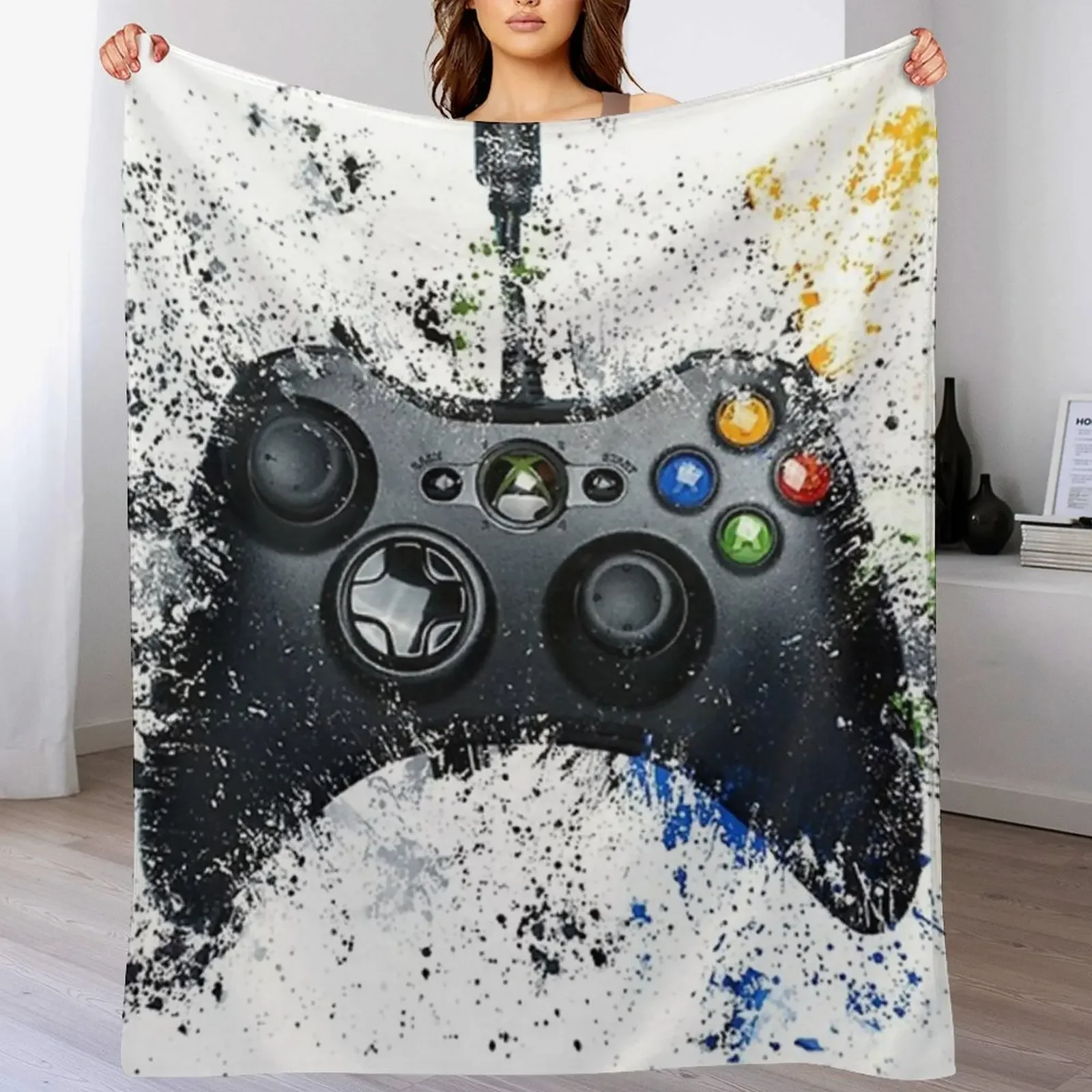

Gaming Controller Throw Blanket Retros Summer Beddings Comforter Blankets