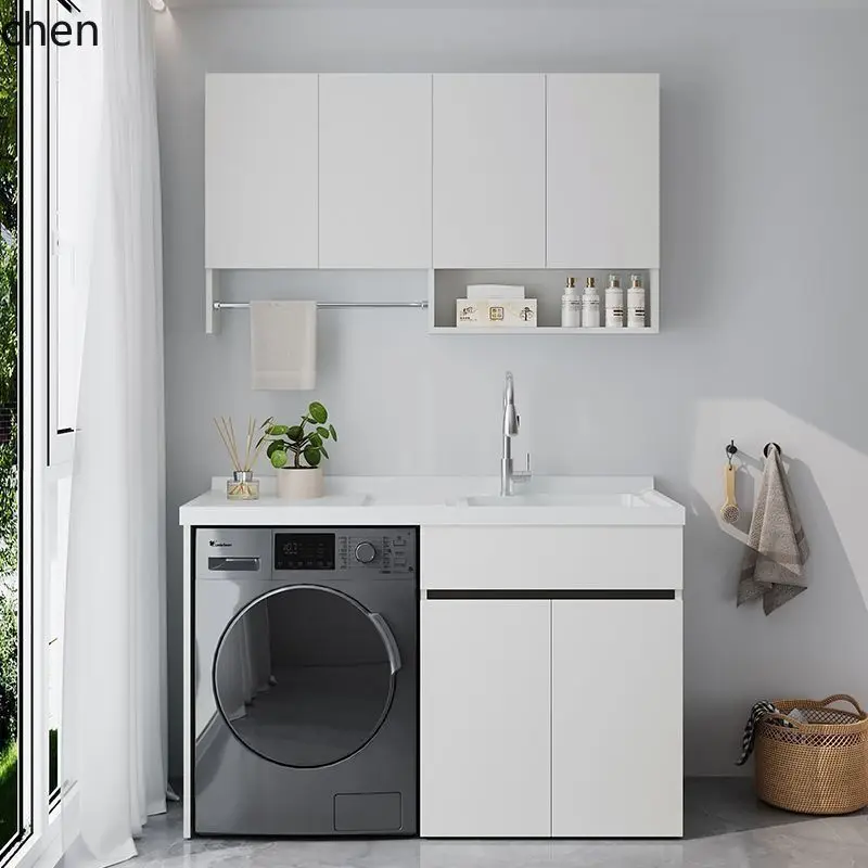 CZ Honeycomb Aluminum Balcony Drum Washing Machine Cabinet Combination with Integrated Washboard Cabinet