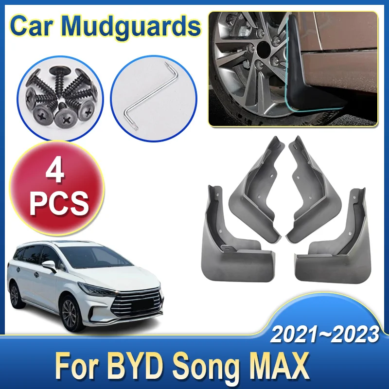 Car Mudguards For BYD Song MAX 2021~2023 Front Rear Fender All Weather MudflapsAll Weather Mudflaps Anti-Sand Auto Accessories