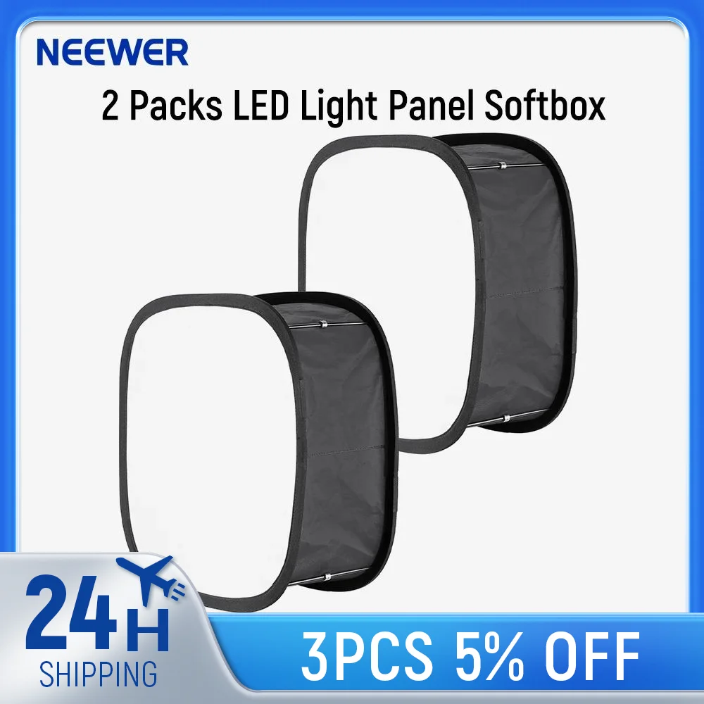 

Neewer 2 Pcs LED Light Panel Softbox for 660 LED Panel Foldable Light Diffuser for Photo Studio Shooting Portrait Photography