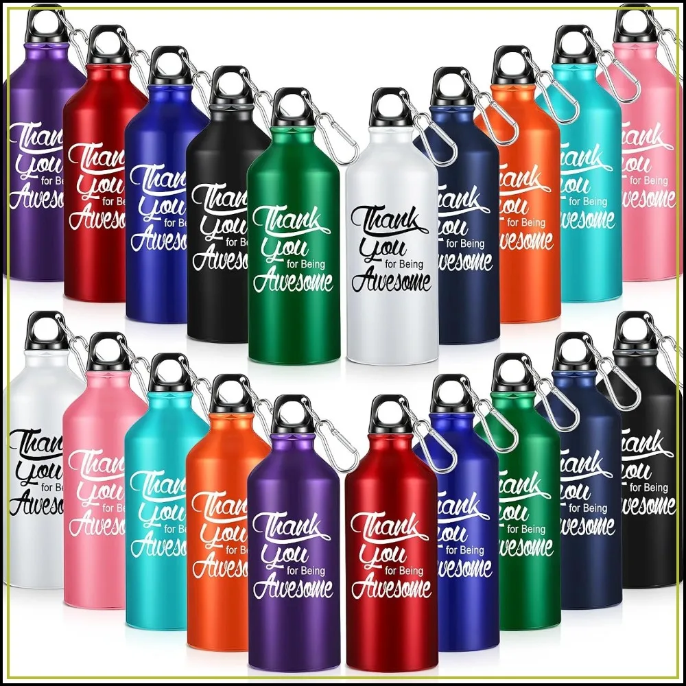 

20 Pack Employee Appreciation Gifts 20oz Aluminum Water Bottle Bulk Leakproof Tumbler with Twist Lid & Buckle for Coworker Staff Teacher Social Worker