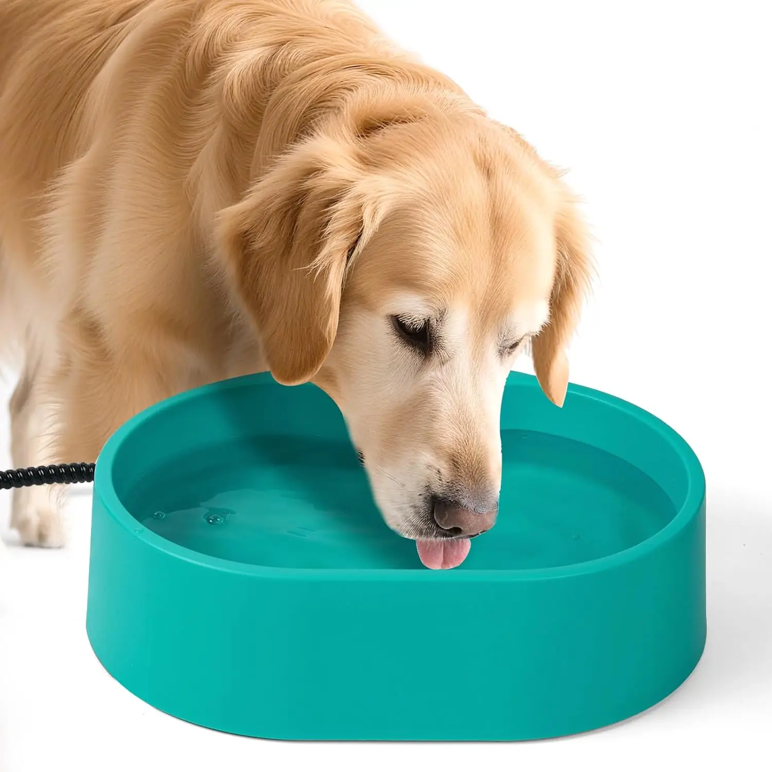 

3.7L Heated Water Bowl for Dog Cat, Outdoor Anti-Freeze Pet Water Dish, 35W Waterproof Warming Bowl for Rabbit Chicken Duck Squi