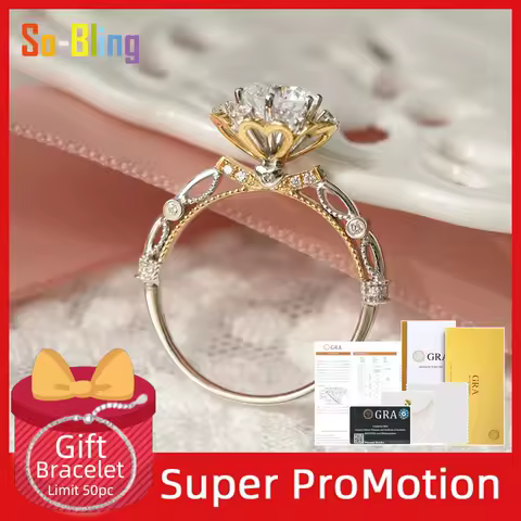 So-Bling 925 Sterling Silver Rings Elegant Fine 1-5ct Moissanite Ring for Women Engagement Wedding Party Anniversary Gift