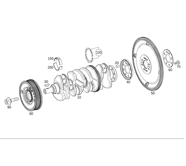

Crankshaft M264 M264.915 1.5L A2640301200 A2640301400 2640301200 2640301400
