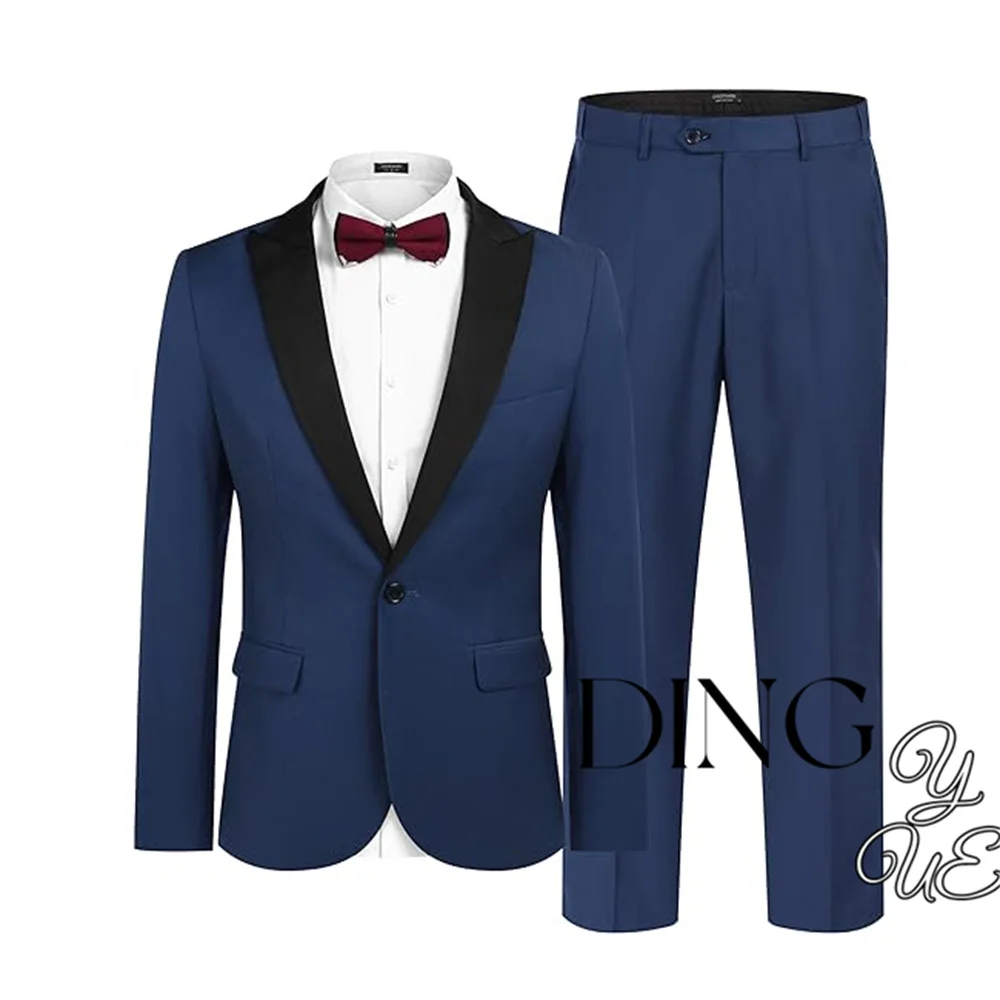 Grey Business Men Suits Slim Fit 2 Piece Male Fashion Jacket with Pants Wedding Tuxedo for Groom Dinner Party homme pour mariage