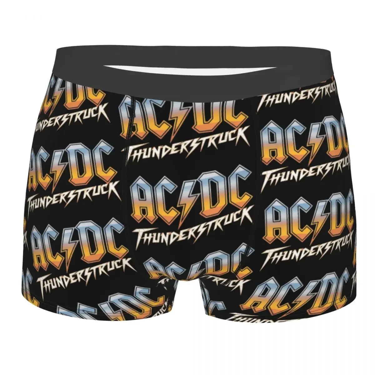 

Men THUNDERSTRUCK AC-DC Underwear Humor Boxer Shorts Panties Homme Polyester Underpants S-XXL