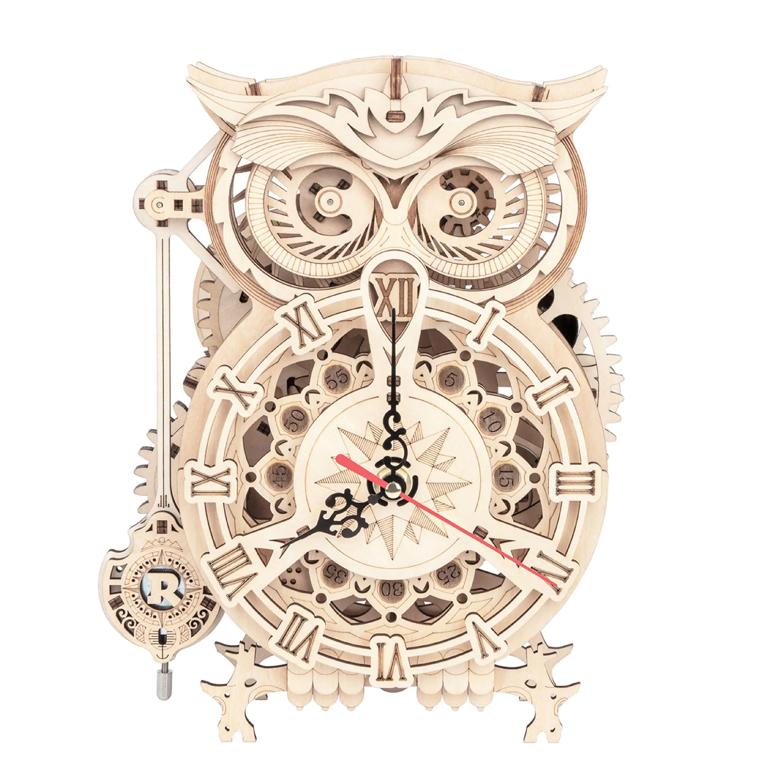 

Robotime Rokr 3D Owl Clock DIY Wooden Model Building Block Kit Easy Assembly Creative Toy Gift for Children & Adults LK503