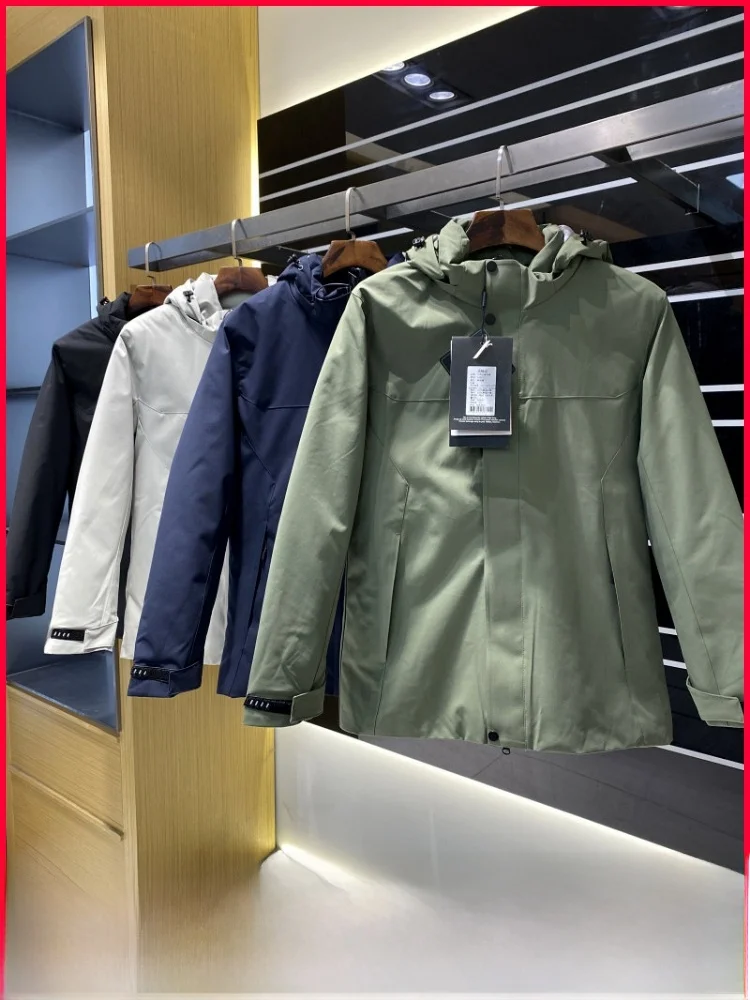 

Thickened Outdoor Three-in-One Hooded down Jacket Men's Graphene Heat Reflection Heat Storage Warm Windproof Waterproof Cold ...