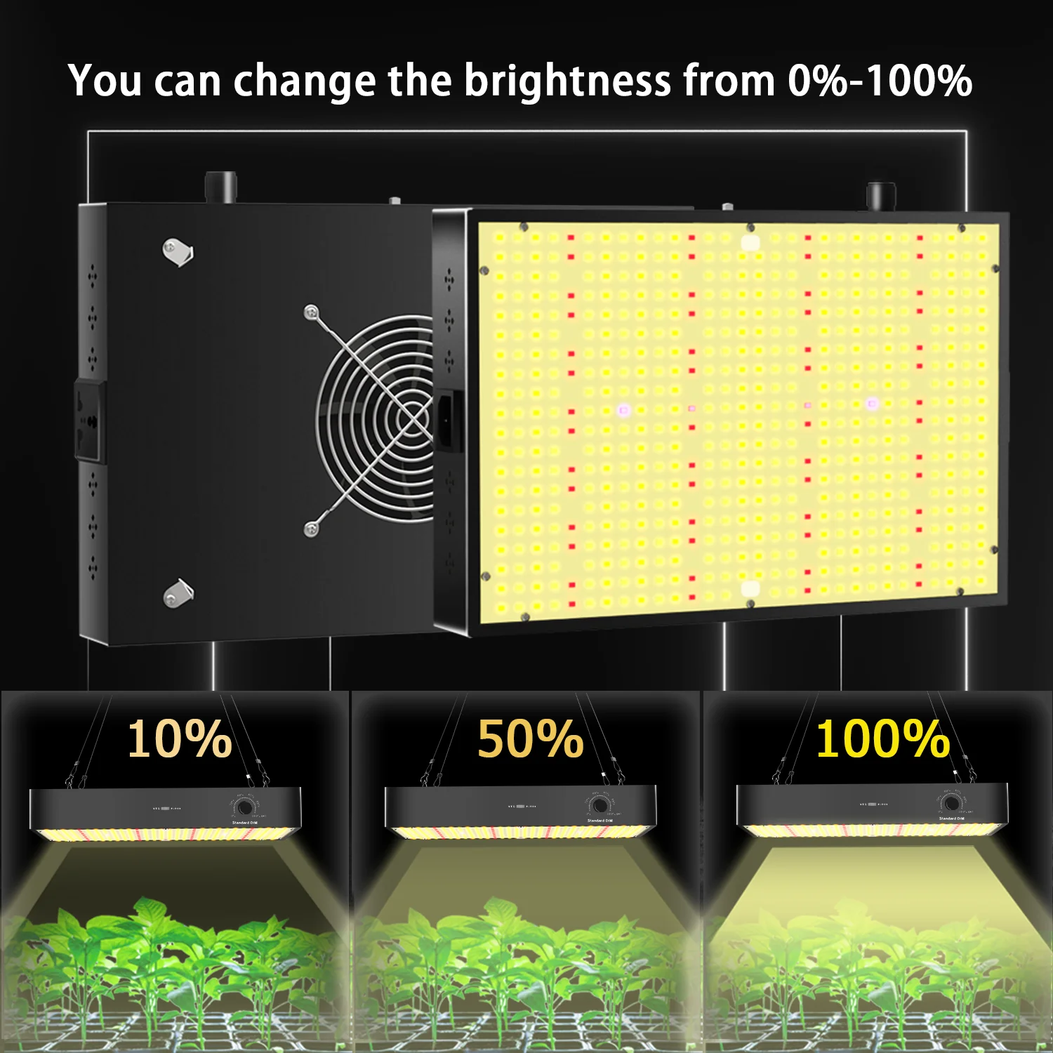 Imagem -05 - Full Spectrum Led Grow Lighting Hidroponia Samsung Leds Construído com 26db Fãs 200w 572 Pcs Venda Quente Qbs 572pcs 2024