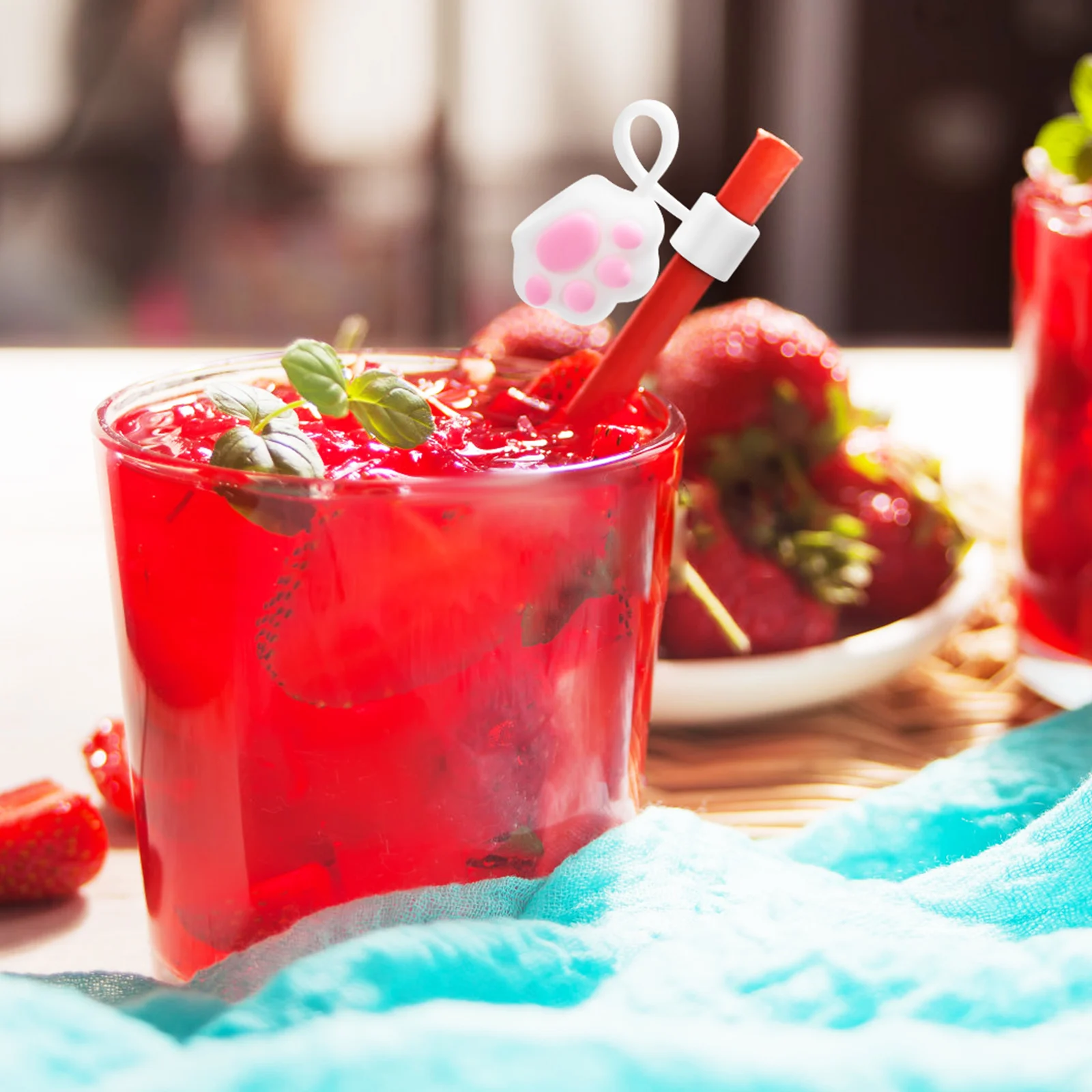 

6 pcs Reusable Straw Caps Adorable Dust Covers For 6-8Mm Straws Easy Install Drinking Straw Protectors Rainbow Sheep