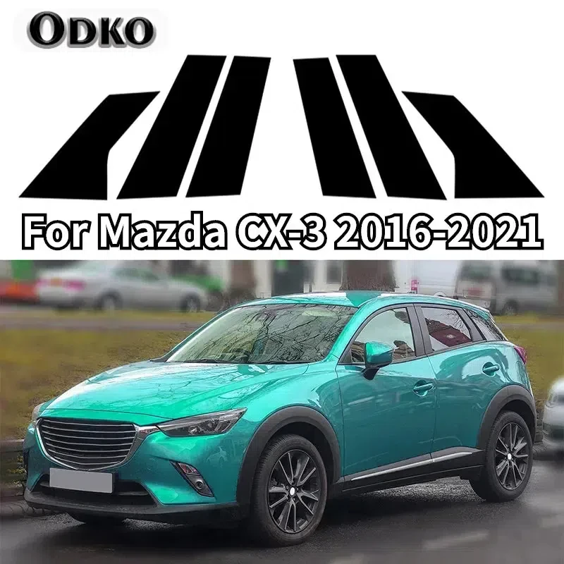 Car Pillar Posts Door Window Decoration Stickers Trims Cover Decal for Mazda CX-3 2016 2017 2018 2019 2020 2021 Auto Styling