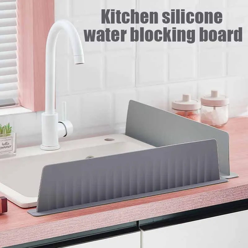 1Pc Kitchen Silicone Water Blocking Board, Sink Countertop Waterproof Partition, Raised Sink Splash Guard, Ideal Holiday Gift