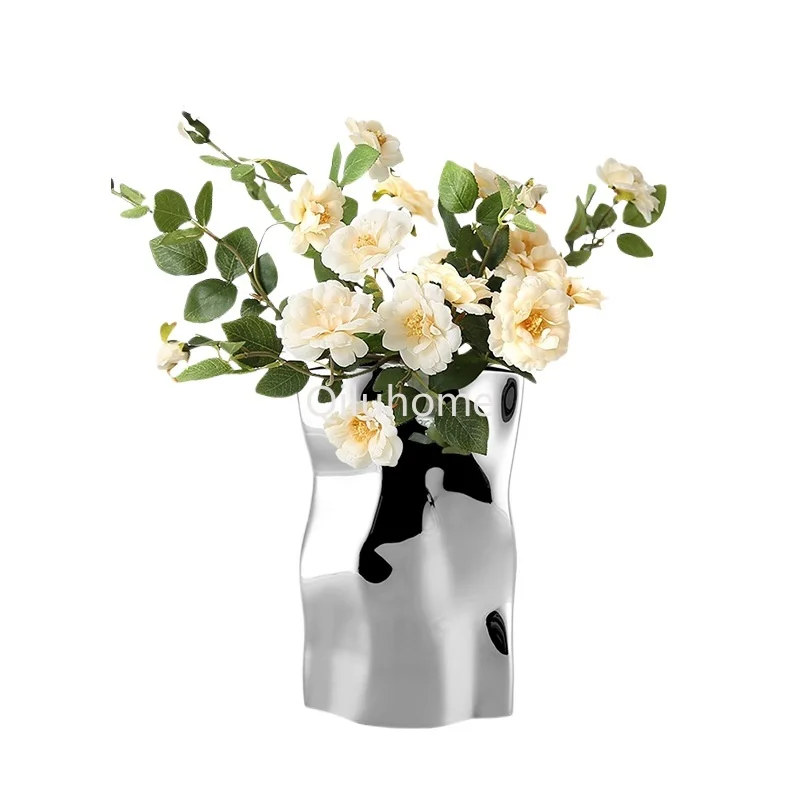 High-Grade Stainless Steel Vase Nordic Creative Design Irregular Flower Arrangement