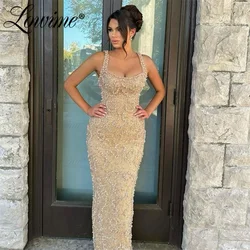 Beaded Aso Ebi Party Dress Pearl Evening Gowns For Women Formal Party Second Reception Birthday Engagement Dress Prom Customized