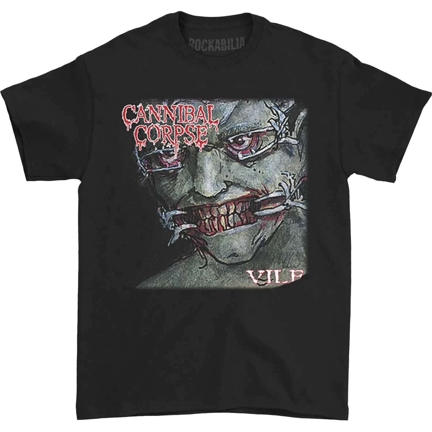 Camiseta Canibal Corpse Vile dos homens, preto pequeno