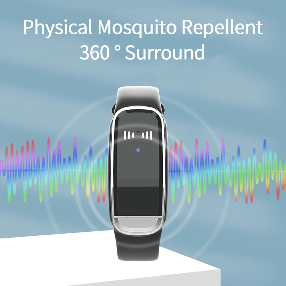 Multifunction Anti Mosquitoe Wrist Band Ultrasonic Bugs Repel Wristband Rechargeable Smart Electronic Bracelet Round Wrist Watch