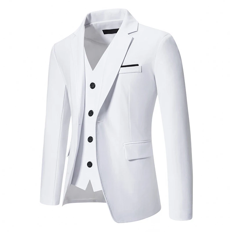 New Men\'s Casual Business Blazer Fashion Men\'s  False Two-piece Suit Banquet Wedding Casual Slim Suit Jacket