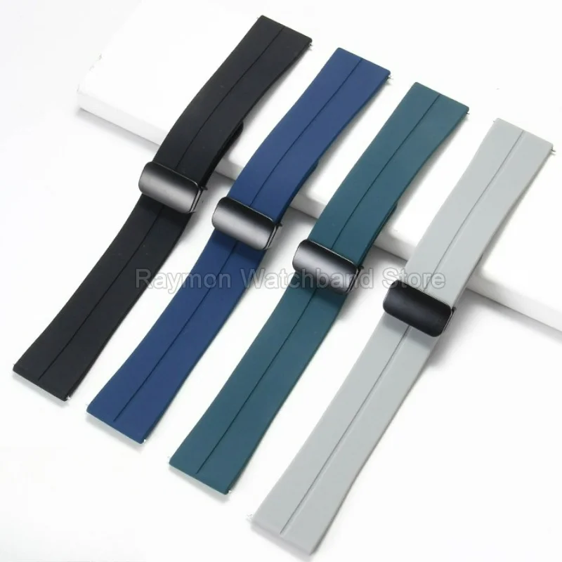 Matte Waterproof Sweat‑proof Silicone Watchband Quick Release Magnetic Metal Clasp for HUAWEI Honor Omega Casio Longines Armani