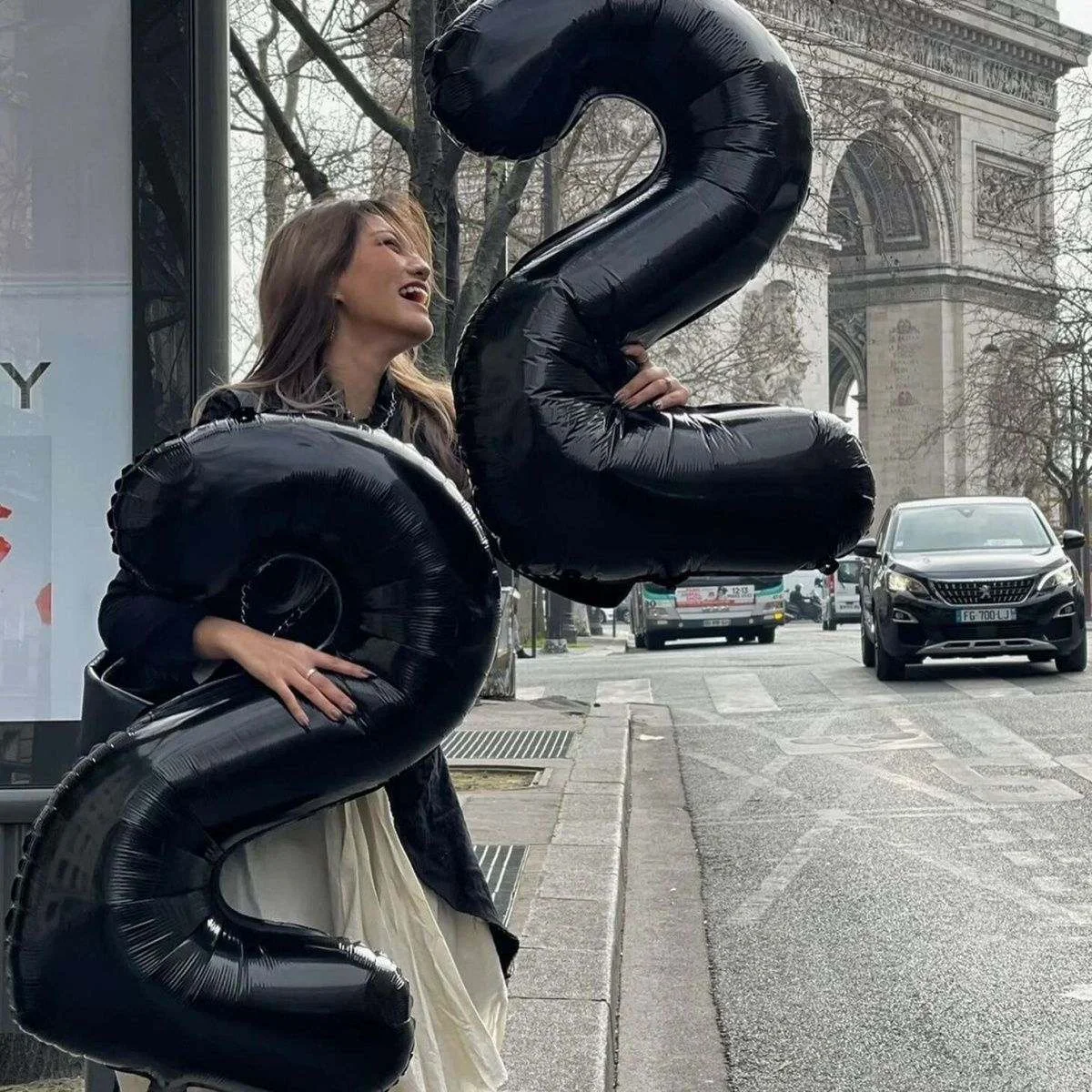 Globos de helio negros de 40 pulgadas, números grandes, 0-9 dígitos, papel de aluminio, Mylar, gran número, cumpleaños, aniversario, suministros para fiestas, decoraciones