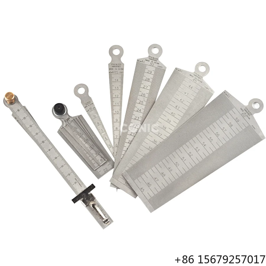 Gauge Set 1-15mm 15-60mm Stainless Steel Feeler Gap Ruler Weld Gauge Wedge Gauge Taper